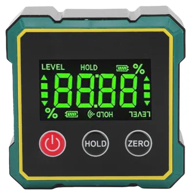 Produktbild von Digitaler Winkelmesser mit Magnetfuß, Winkel- und Neigungsumrechnung, elektronische Wasserwaage und Winkelmessgerät mit Messwertfixierung