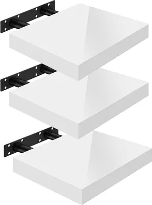 Produktbild von 3er-Set Wandregal Wandboard freischwebend Schweberegal Holz Board : weiß 30x22.9x3.8cm Farbe: weiß Größe: 30x22.9x3.8cm