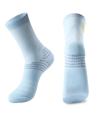 Productafbeelding van ROCKBROS 1 paar fietssokken, ademend, sneldrogend, geschikt voor fietsen, mountainbike, outdoor activiteiten, voor heren en dames, marineblauw, maat L