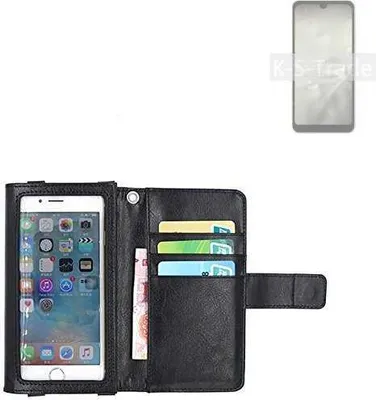 Produktbild von K-S-Trade Handy Hülle Schutz Hülle Kompatibel mit Sharp Aquos Wish2 Case mit Displayschutz / Schutzfolie Flip Cover Wallet case Etui Hülle schwarz