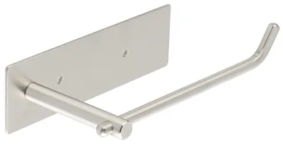 Image de Porte-papier hygiénique en acier inoxydable 304, 17 cm, à fixation murale pour les toilettes et la salle de bains, 2 options de montage : autocollant ou à percer, finition nickel brossé.
