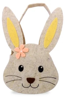 Vilten Osterkorb Hasenkopf 27 cm beige mit Henkel