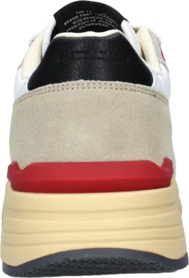 The back view of a sneaker.