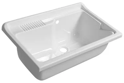 Zdjęcie produktu dla Zlewozmywak wiszący 80 x 50 cm, tworzywo sztuczne, biały