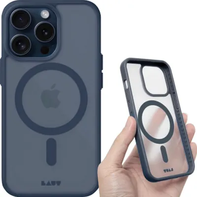 Immagine prodotto di Custodia Laut Huex Protect con Magsafe per Iphone 15 Pro Max - Blu scuro
