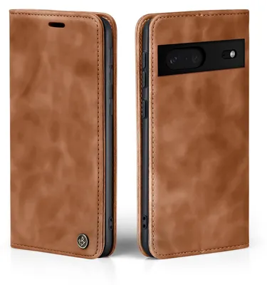 Produktbild von Handy Hülle für Google Pixel 7 Klapphülle Bookcase Flip Cover Handy Tasche Etui Farbe: Hellbraun