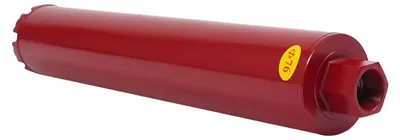 Image de Couronne de carottage diamantée - M22 - Ø 60 mm - Longueur 450 mm - Humide/sec - Pour béton et maçonnerie - Épaisseur de paroi 4 mm - Dents plates et Great Wall - Rouge