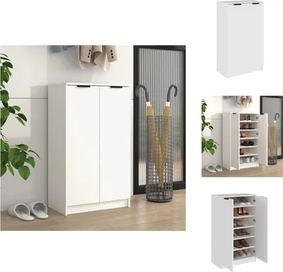 Produktbild von vidaXL Schuhschrank Weiß 59x35x100 cm Holzwerkstoff -  Schuhregale & -schränke