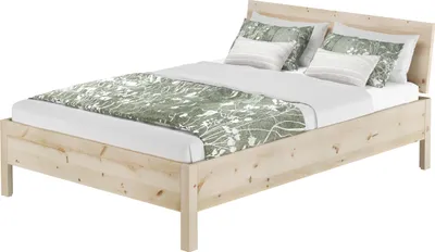 Produktbild von Metallfreies Doppelbett Holzbett Zirbe massiv 140x200 mit wählbarem Zubehör V-60.95-14ohne Zubehör