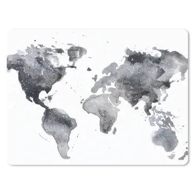 Produktbild von MuchoWow® Mauspad Mousepad Weltkarte - Abstrakt - Grau - Aquarell 23x19 cm - Mousepads - Maus Mat - Pad - Mausunterlage - Schreibtischunterlage - Mauspad