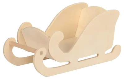 Produktbild von EDUPLAY 210247 Weihnachtsschlitten, Holz, 16 x 7 x 7,5 cm, natur