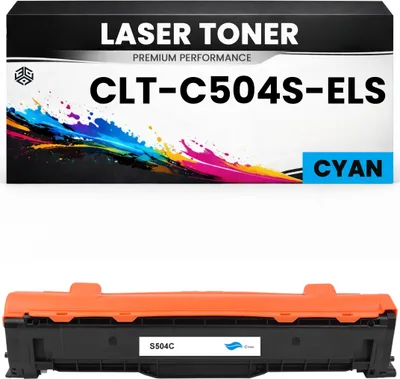 Produktbild von 2 x Toner C504 für Samsung Cyan CLT-C504S / ELS Premium Alternative CLX-4195/4195FN/4195FW CLP-415N/415NW Xpress SL-C1810W/1860FW CLP-415NW