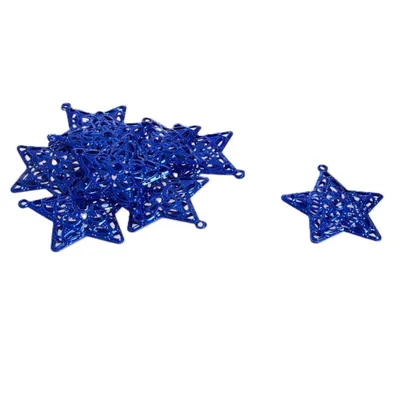 Produktbild von Metallsterne zum Hängen - blau - 6 cm - 12 Stück - 92016 70