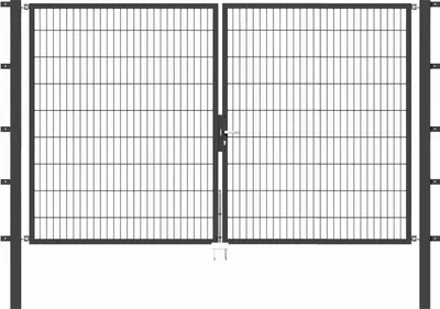 Produktbild von Alberts Doppeltor Flexo mit Zubehör, zum Einbetonieren, anthrazit, Breite 300 cm, Höhe 180 cm
