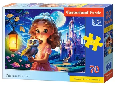 Produktbild von CASTORLAND Puzzle Princezna a sova 70 dílků
