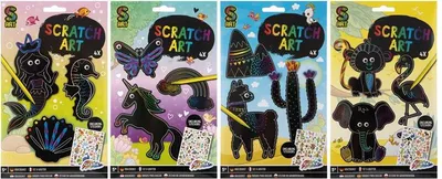 Produktbild von Grafix Scratch Art 4 Blatt + Aufkleberblatt