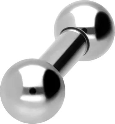 Produktbild von Zungenpiercing, Intim-Piercing Chirurgenstahl Barbell Silber Stablänge: 10mm + Stabstärke: 4mm + Kugelgröße: 8mm