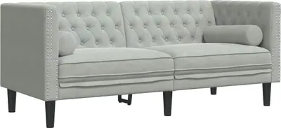 Image de Canapé vidaXL gris clair 174 x 74,5 x 70,5 cm, velours