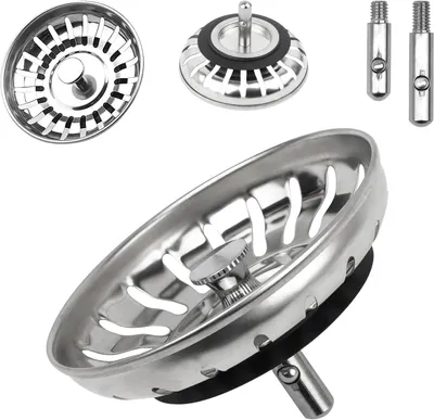 Obrázek produktu pro Zátka do dřezu 80 mm - Univerzální - Zátka do odtoku z nerezové oceli - Síto - Zátka do kuchyňského dřezu - Dřez (1 kus)