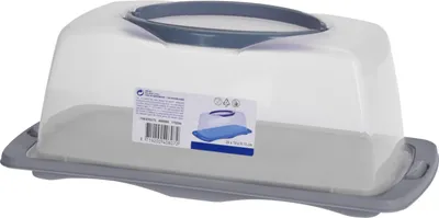 Produktbild von Excellent Houseware Kuchen-Servier- und Transporttablett, Polypropylen, 40 x 20 x 15 cm, grau