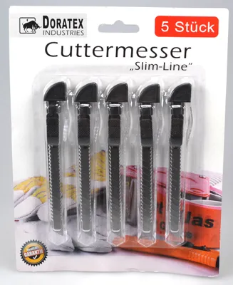 Produktbild von 5 x Cuttermesser / Abbrechmesser "Slim-Line" 9 mm