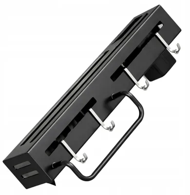 Image de EDIBAZZAR | Porte-couteaux de cuisine et organiseur mural 30 cm noir