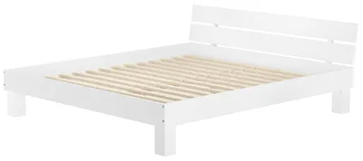 Produktbild von Doppelbett Buche waschweiß 180x220 Massivholzbett Überlänge Zubehör wählbar V-60.86-18-220WRollrost inkl.