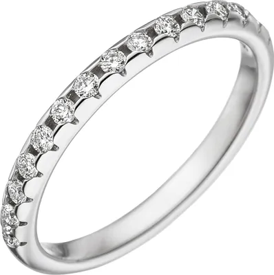 Produktbild von Damen-Ring mit 15 Diamanten Brillanten 2,4mm schmal 585 Gold Weißgold Innenumfang 56mm  Ø17.8mm