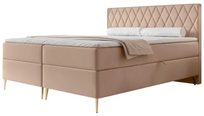 Obrázok produktu pre Selsey Caresso - posteľ s pružinovým boxom 180x200, bonellový matrac, topper, velúr, béžová
