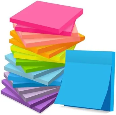 Produktbild von 18 Blöcke Haftnotizen 76 mm x 76 mm, Klebezettel zum Beschriften, Leicht zu Beschreiben, Wiederaufklebbar, Super Sticky Notes für Schule, Zuhause, Büro