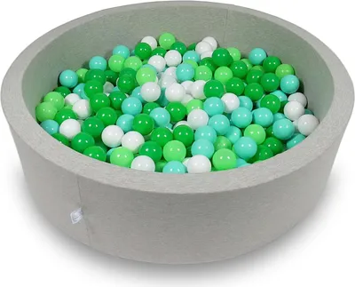 Obrázok produktu pre Guľôčkový bazén 110x30cm svetlosivý - so 400 guľôčkami / biela, celadónová, mentolová, zelená