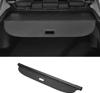 Image de Cache-bagages rétractable pour coffre de voiture pour Volkswagen Touran 2006-2015 Étagère de coffre arrière Écran de sécurité de bagages Pare-soleil confidentialité Noir brillant