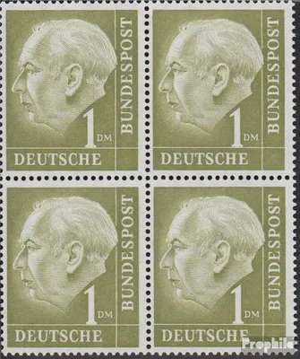 Produktbild von Briefmarken BRD (BR.Deutschland) 1954 Mi 194x Viererblock gestempelt Heuss