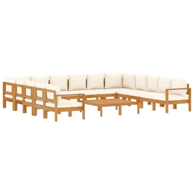 Produktbild von 10-tlg. Garten-Sofagarnitur mit Kissen Massivholz Akazie