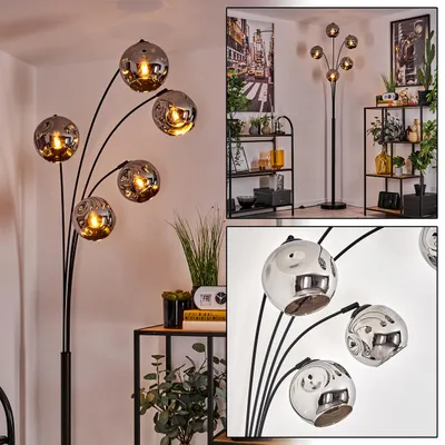 Produktbild von Villamare Stehlampe aus Metall/Glas in Schwarz/Chromfarben