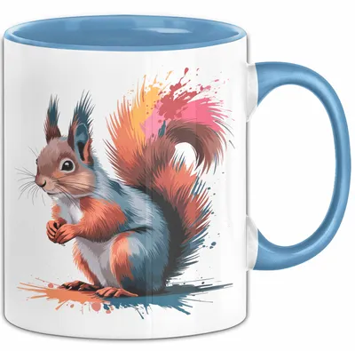Produktbild von Eichhörnchen Tierliebhaber Tasse Geschenk Lustige Geschenkidee Spruch (Blau)