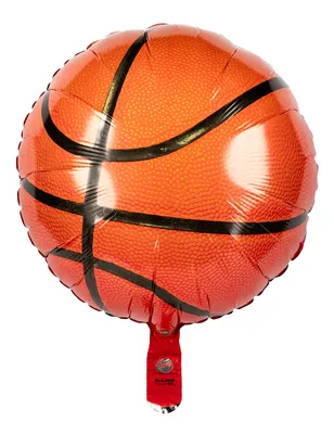 Image de Ballon de basket-ball en aluminium orange-noir 45cm - taille unique