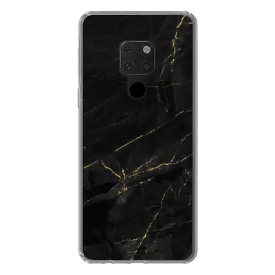 Produktbild von MuchoWow® Handyhülle Schutzhülle Hülle für Huawei P40 Lite Marmor - Schwarz - Gold - Chic - Marmoroptik - Design Silikon Softcase Handy Hülle - Handy