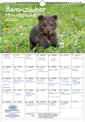 Produktbild von Bärenzauber Planer DIN A3 Kalender für 2026 Bären - Seelenzauber