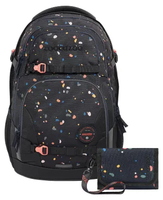 Produktbild von coocazoo Schulrucksack-Set PORTER „Sprinkled Candy“, schwarz/bunt, 2-teilig