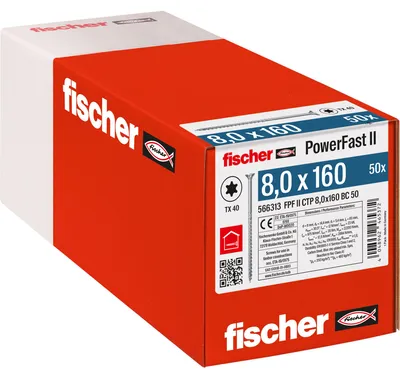 Produktbild von Fischer 566313, Schraube, Verzinkter Stahl, Holz, Zink, Teilgewinde, Senkkopf