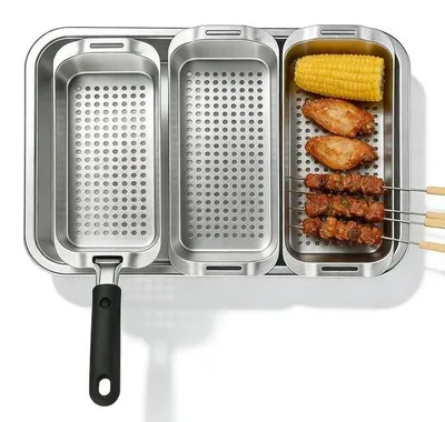 Produktbild von 3-teiliges Grillkorb-Set aus Edelstahl für den Grill
