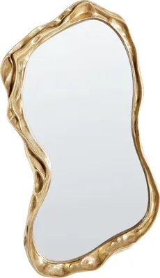 Obrázek produktu pro BELIANI Nástěnné zrcadlo Dekorativní sklo a MDF 75 x 37 cm Nepravidelný tvar Moderní design