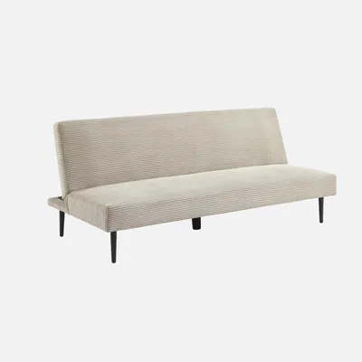 Produktbild von sweeek - 3-Sitzer Schlafsofa mit Cordbezug und Metallbeinen - Greige