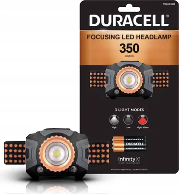 Image de Lampe frontale LED à piles 3xAAA, 350 lm, 3 modes, DURACELL