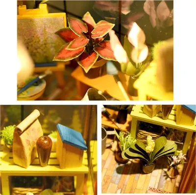 Produktbild von DIY Puppenhaus Holzzimmer Bausatz Heimdekoration Miniatur Haus Modell Selbstinstalliert Simulation Puppenhaus