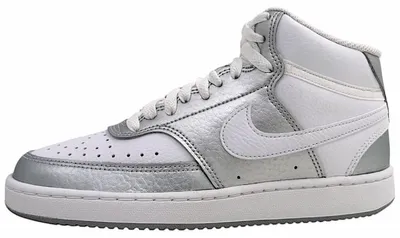 Image de Chaussures Nike Court Vision Mid pour femmes, bottines à lacets, couleur blanche, style décontracté