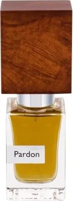 A perfume bottle with a wooden cap.