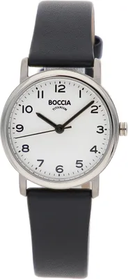 Obrázok produktu pre Boccia 3368-01 Dámske hodinky z titánu s koženým remienkom čierne