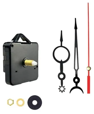 Quarz-Uhrwerk mit Zeigern, 140 mm Minutenzeiger, 115 mm Stundenzeiger, schwarz